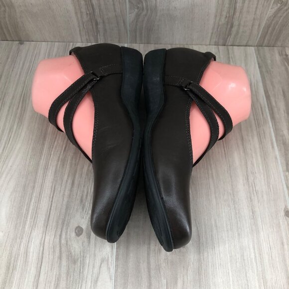 Aravon Mary Jane Shoes Womens 7.5 Abbey Z Strap Brown Leather Hook and Loop - Picture 7 of 11